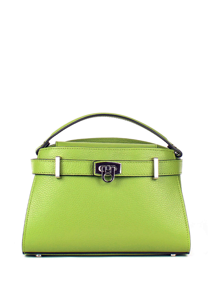 Bolso de mano de piel italiana Verde 8055-08-32