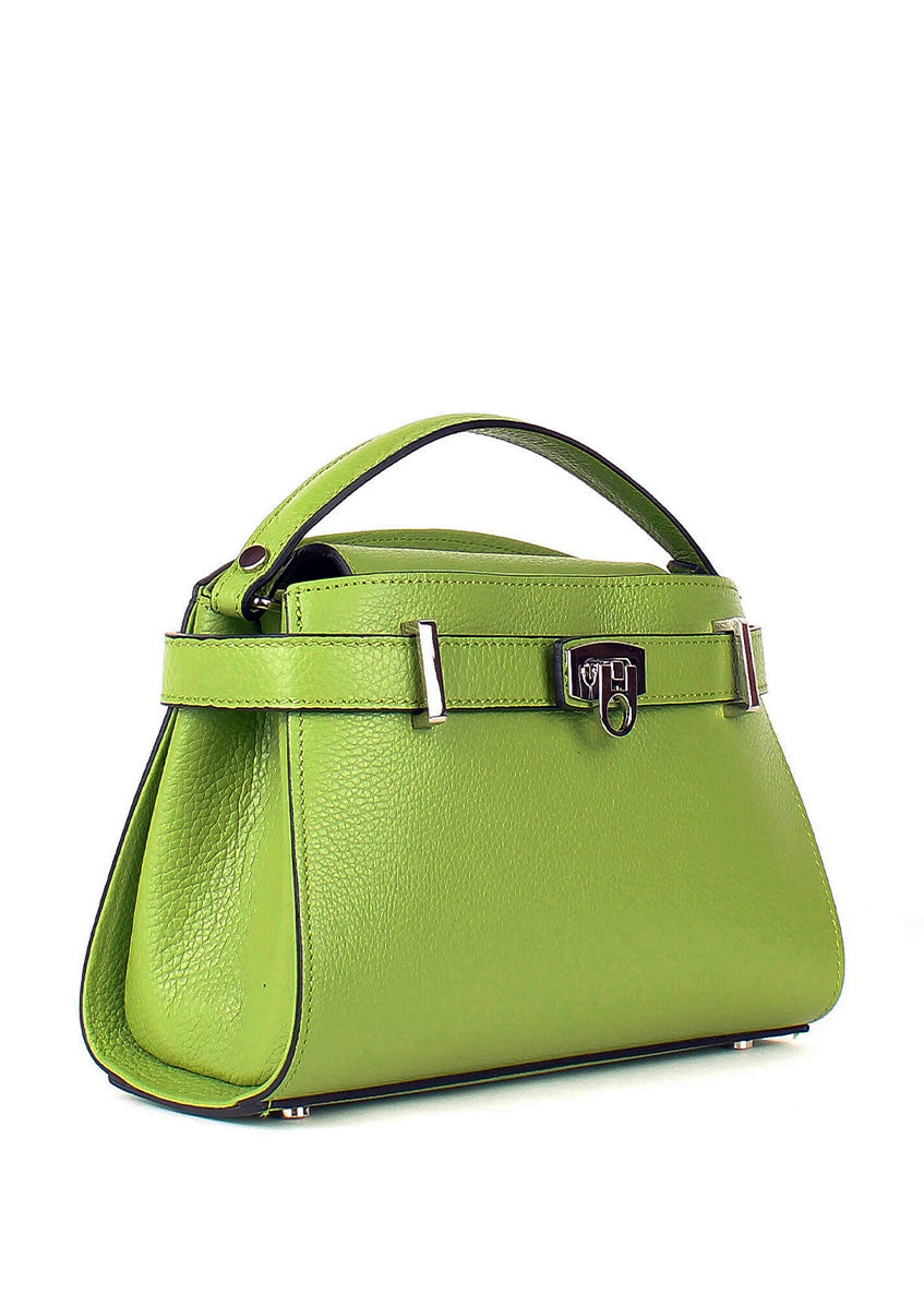 Bolso de mano de piel italiana Verde 8055-08-32