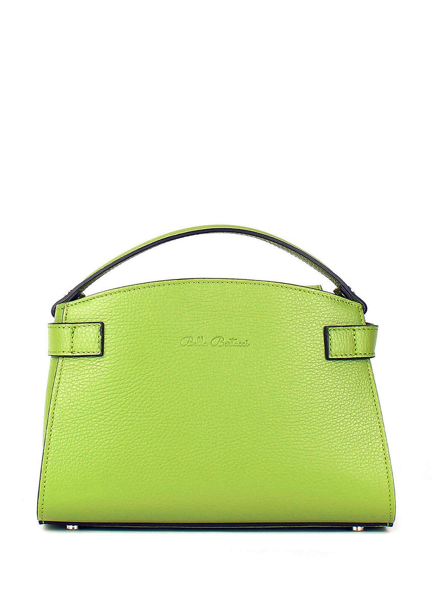 Bolso de mano de piel italiana Verde 8055-08-32