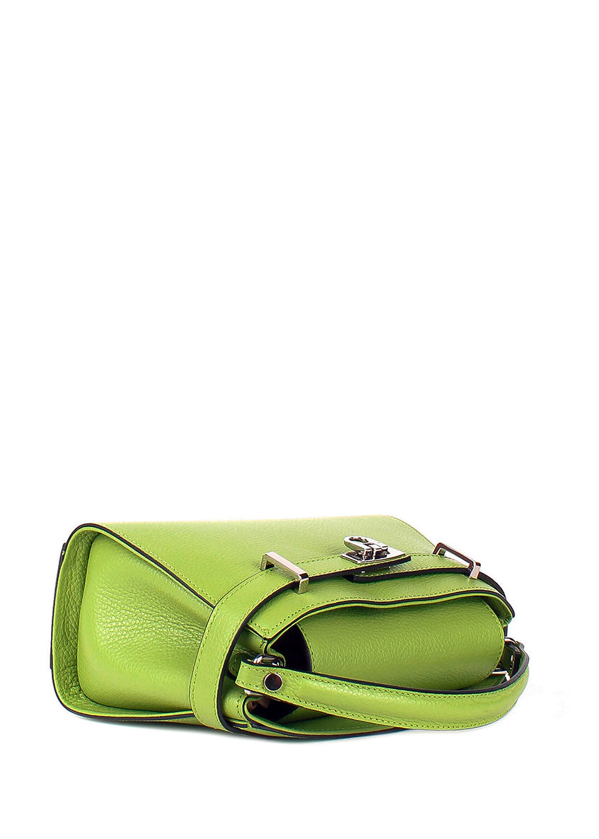 Bolso de mano de piel italiana Verde 8055-08-32