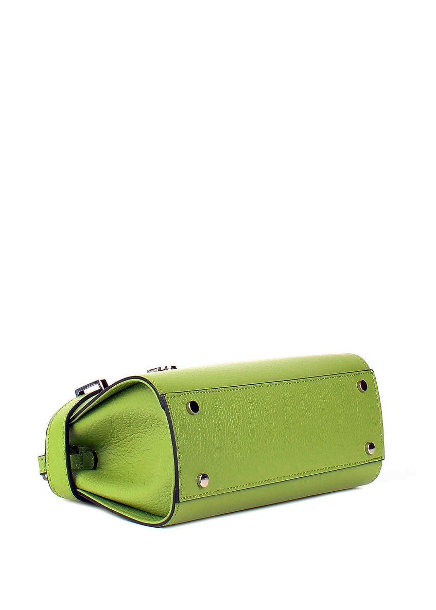 Bolso de mano de piel italiana Verde 8055-08-32
