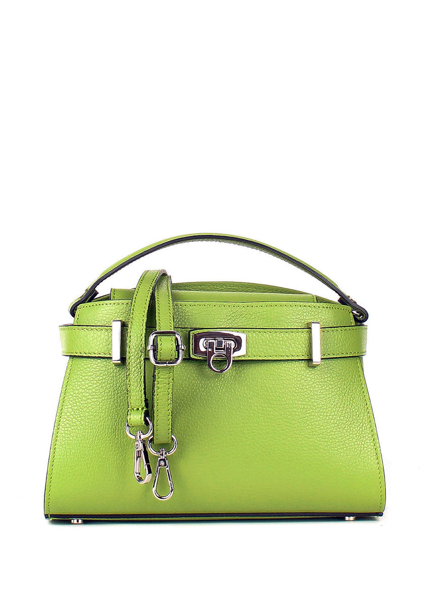 Bolso de mano de piel italiana Verde 8055-08-32