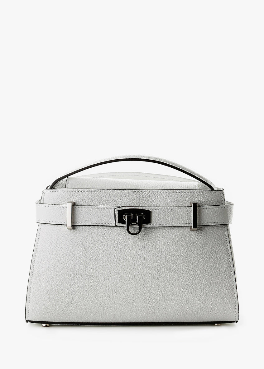 Bolso de mano de piel italiana Blanco 8055-16-32