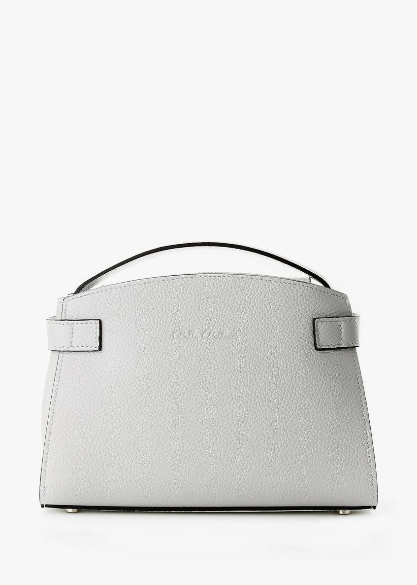 Bolso de mano de piel italiana Blanco 8055-16-32