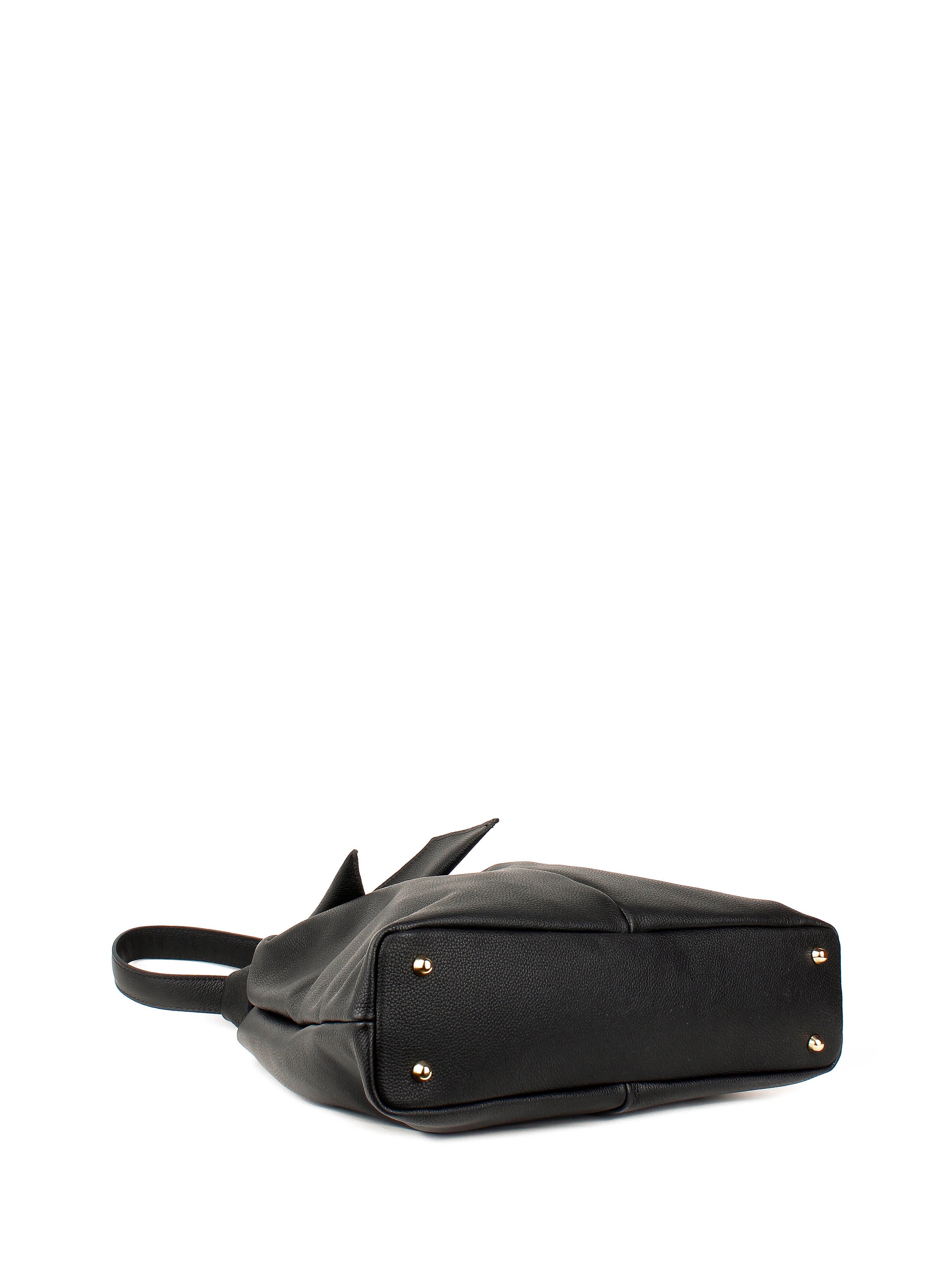 Bolso de mano de piel italiana Negro 3699-05-32