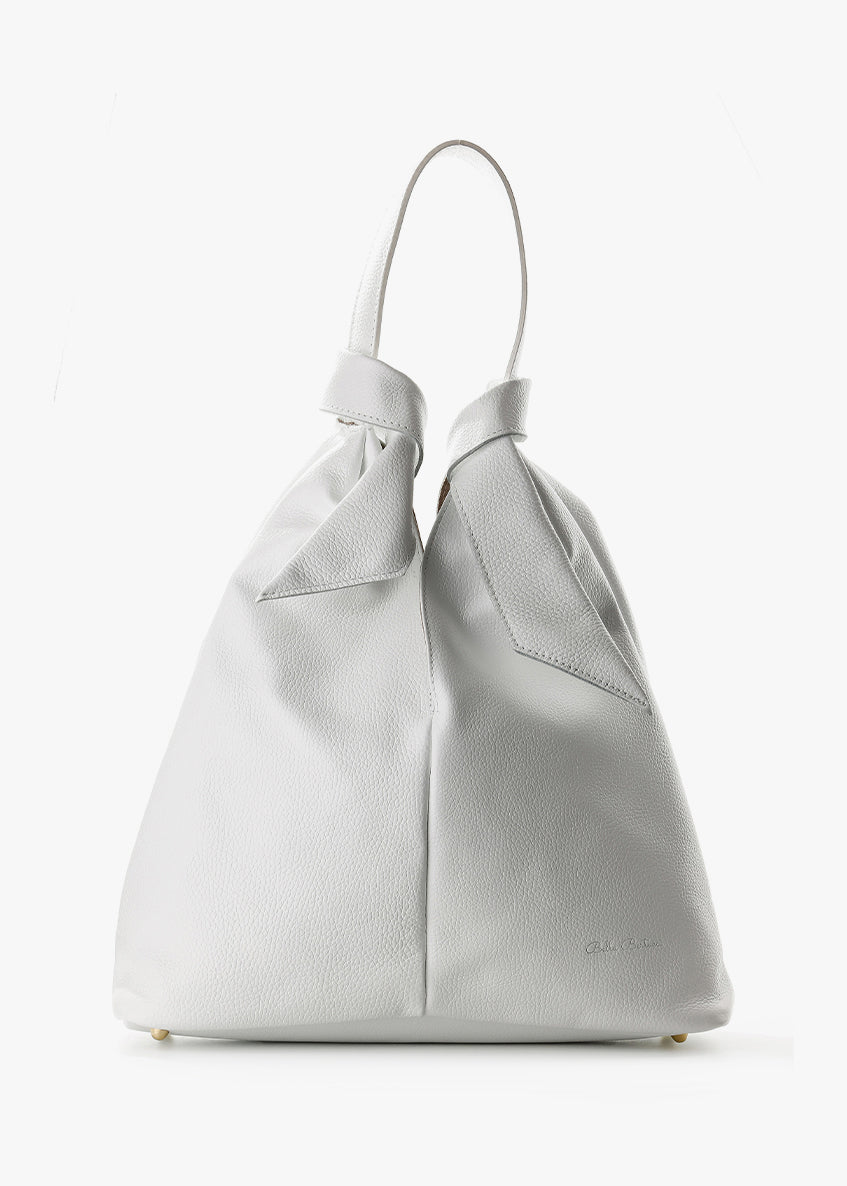 Bolso de mano de piel italiana Blanco 3699-16-32