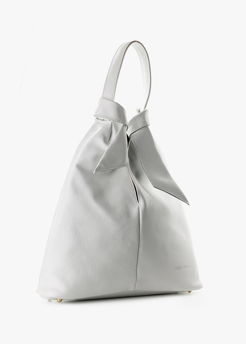 Bolso de mano de piel italiana Blanco 3699-16-32