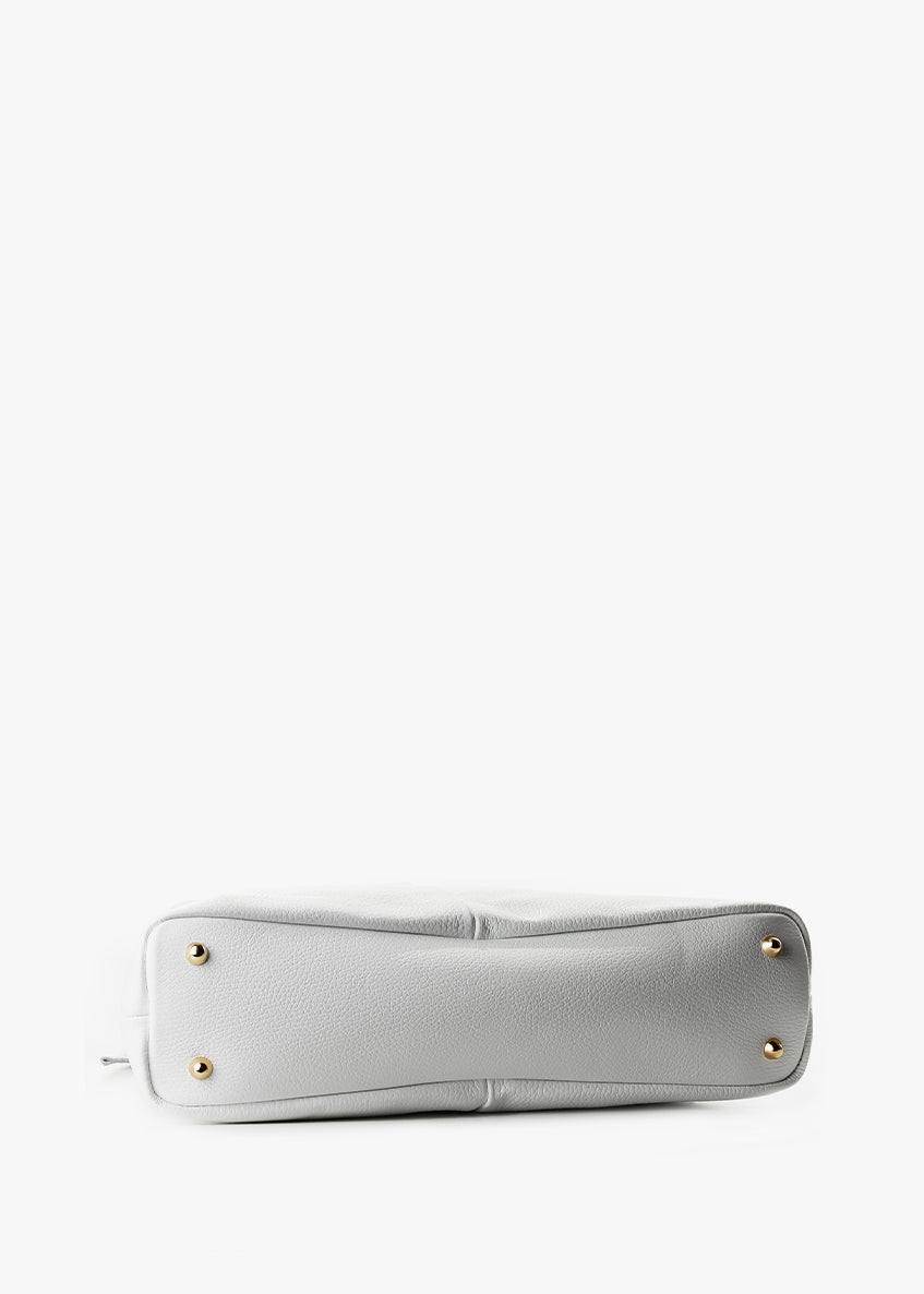 Bolso de mano de piel italiana Blanco 3699-16-32