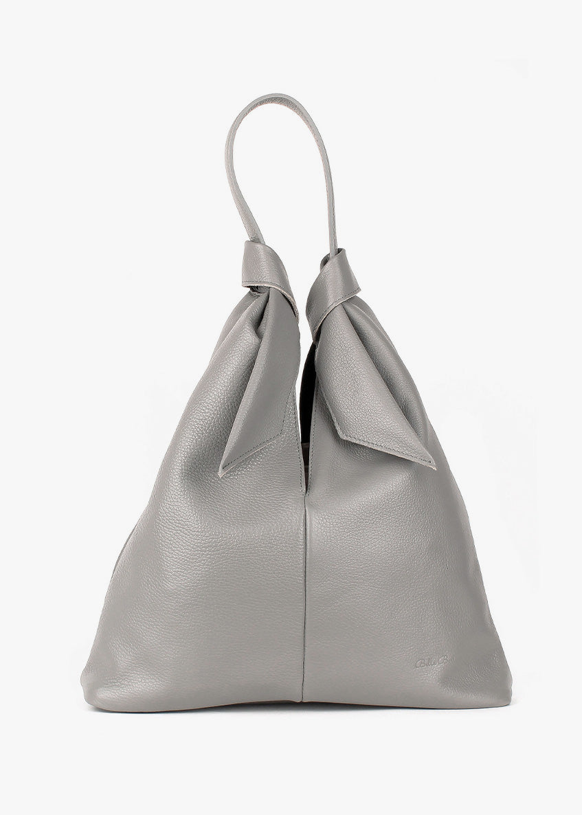 Bolso de mano de piel italiana Gris 3699-18-32