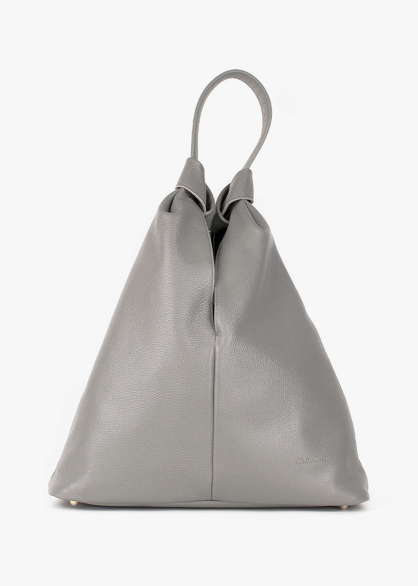Bolso de mano de piel italiana Gris 3699-18-32