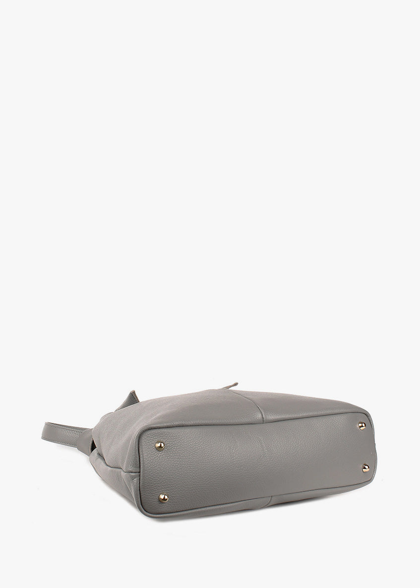 Bolso de mano de piel italiana Gris 3699-18-32