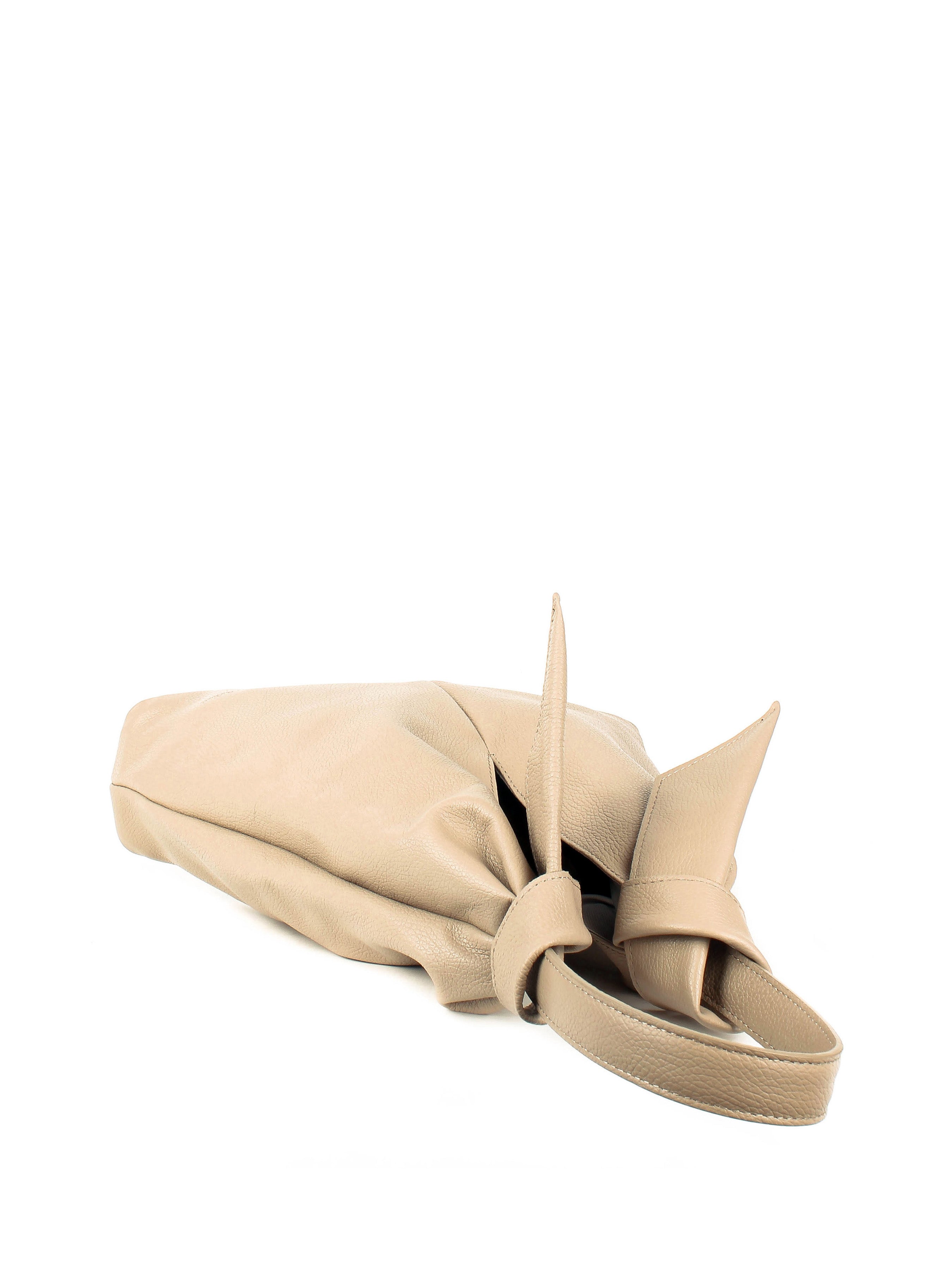 Bolso de mano de piel italiana Beige 3699-11-32