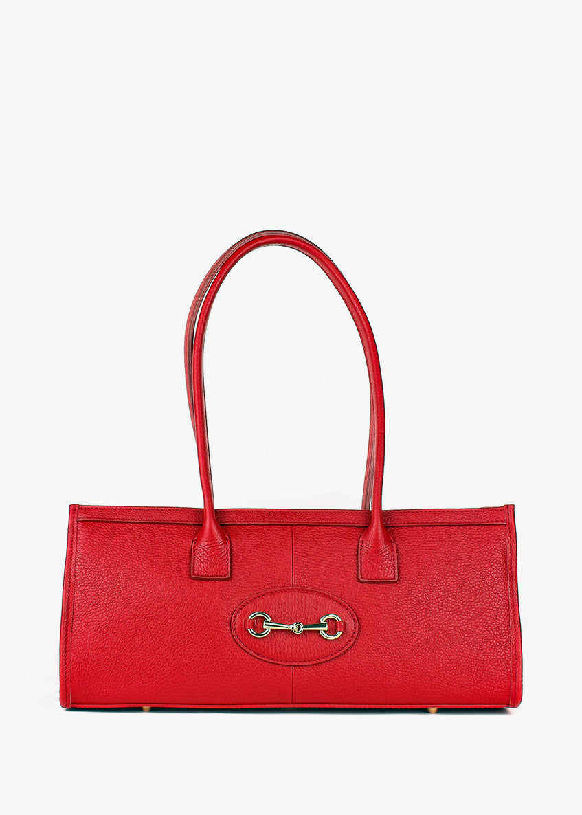 Bolso de mano de piel italiana Rojo 4088-13-32