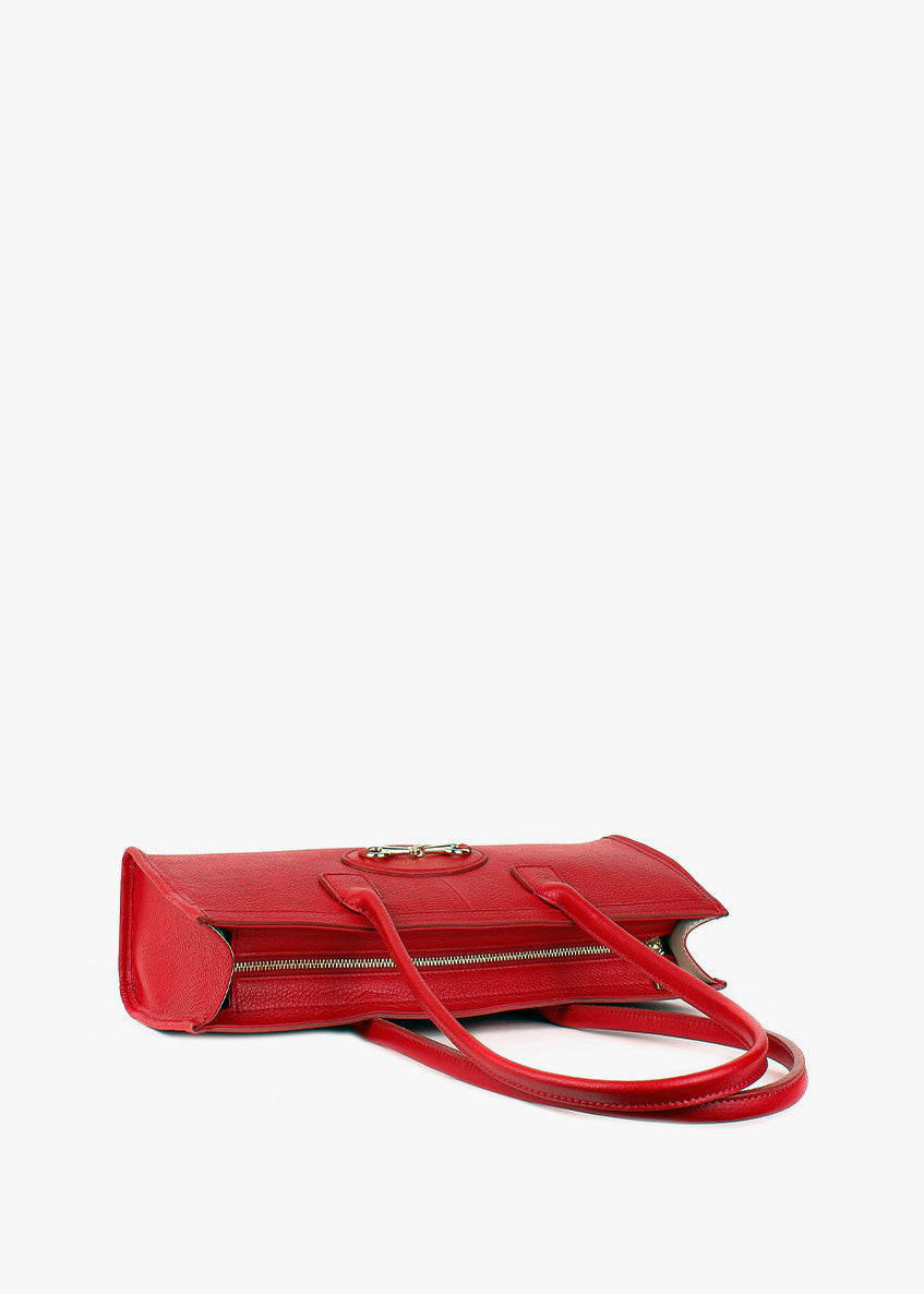 Bolso de mano de piel italiana Rojo 4088-13-32