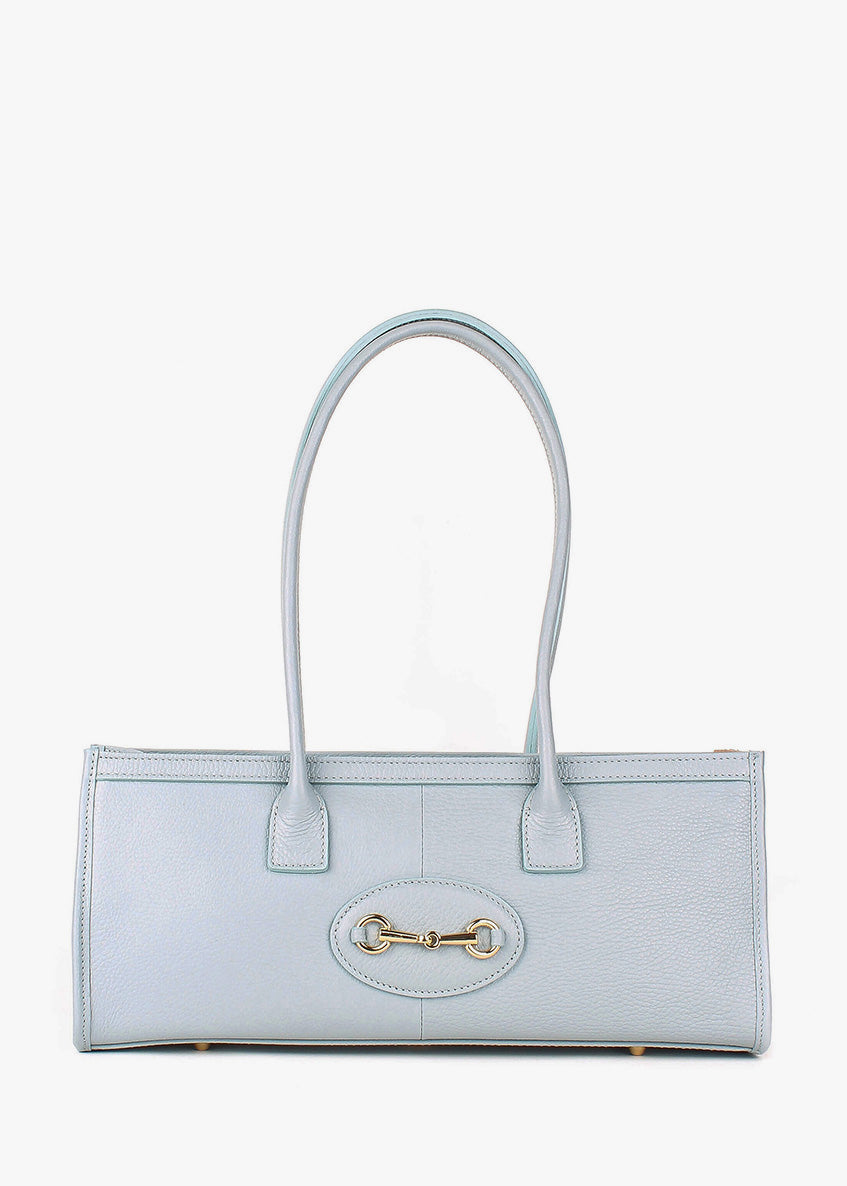 Bolso de mano de piel italiana Блакитний 4088-17-32