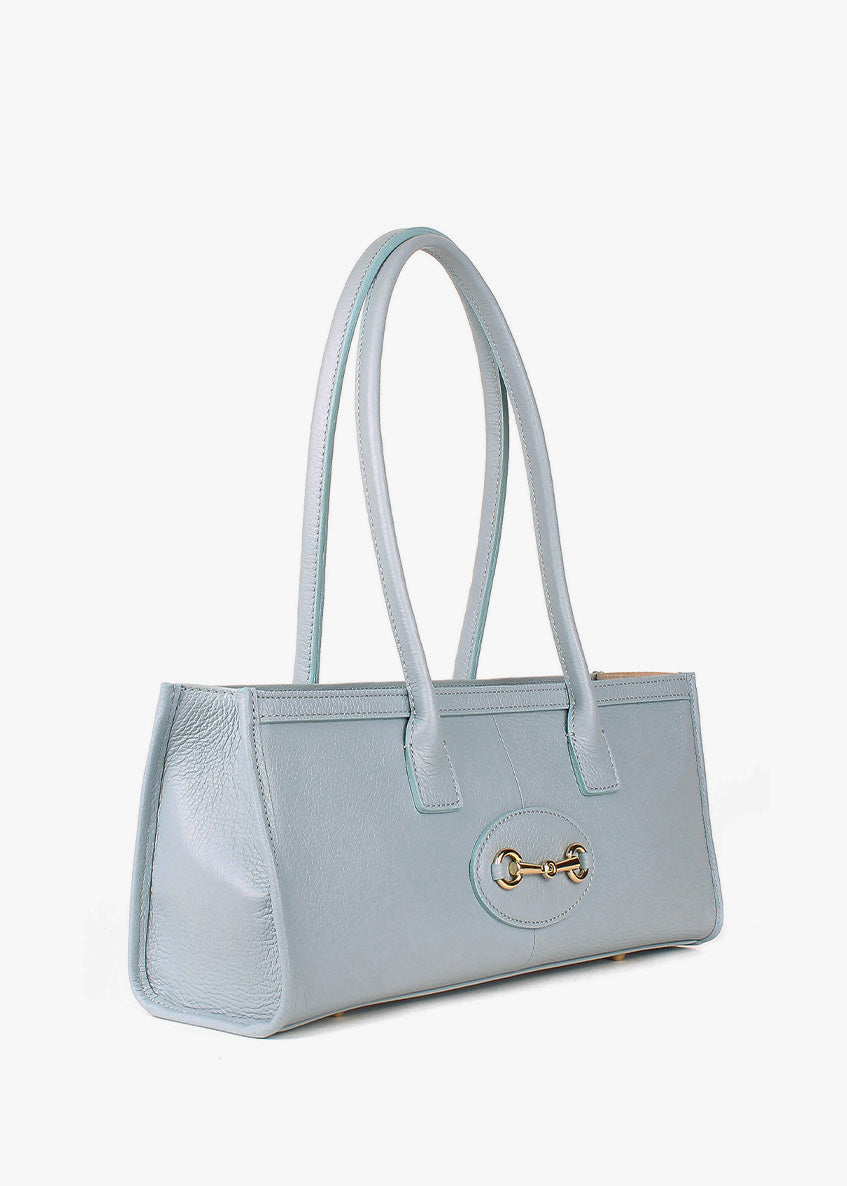 Bolso de mano de piel italiana Блакитний 4088-17-32