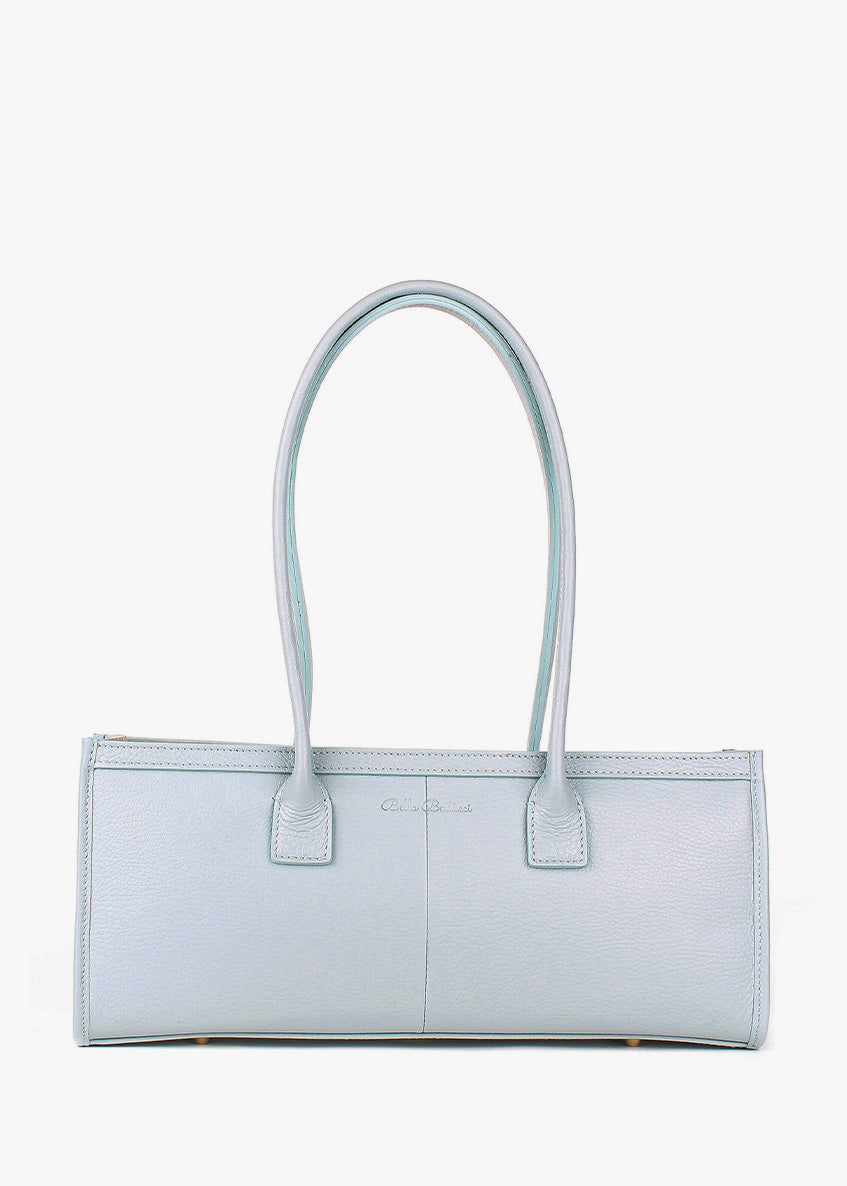 Bolso de mano de piel italiana Блакитний 4088-17-32