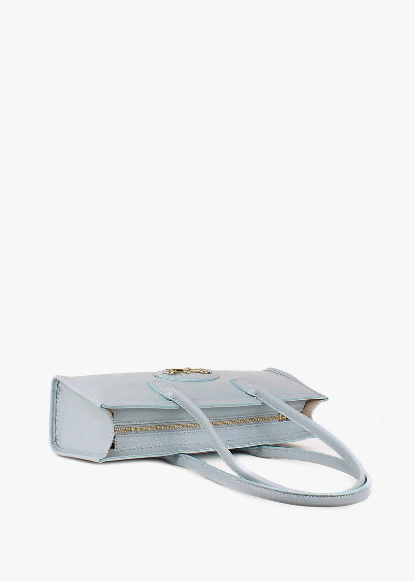 Bolso de mano de piel italiana Блакитний 4088-17-32