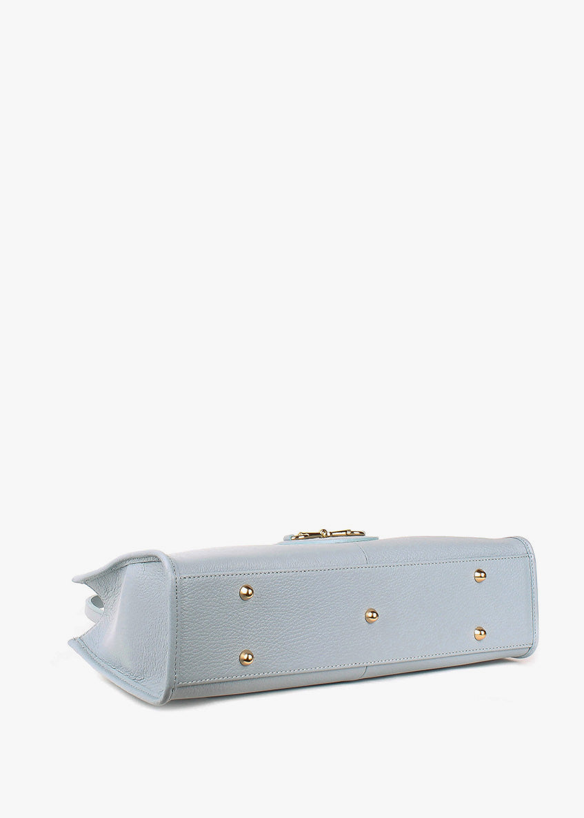 Bolso de mano de piel italiana Блакитний 4088-17-32