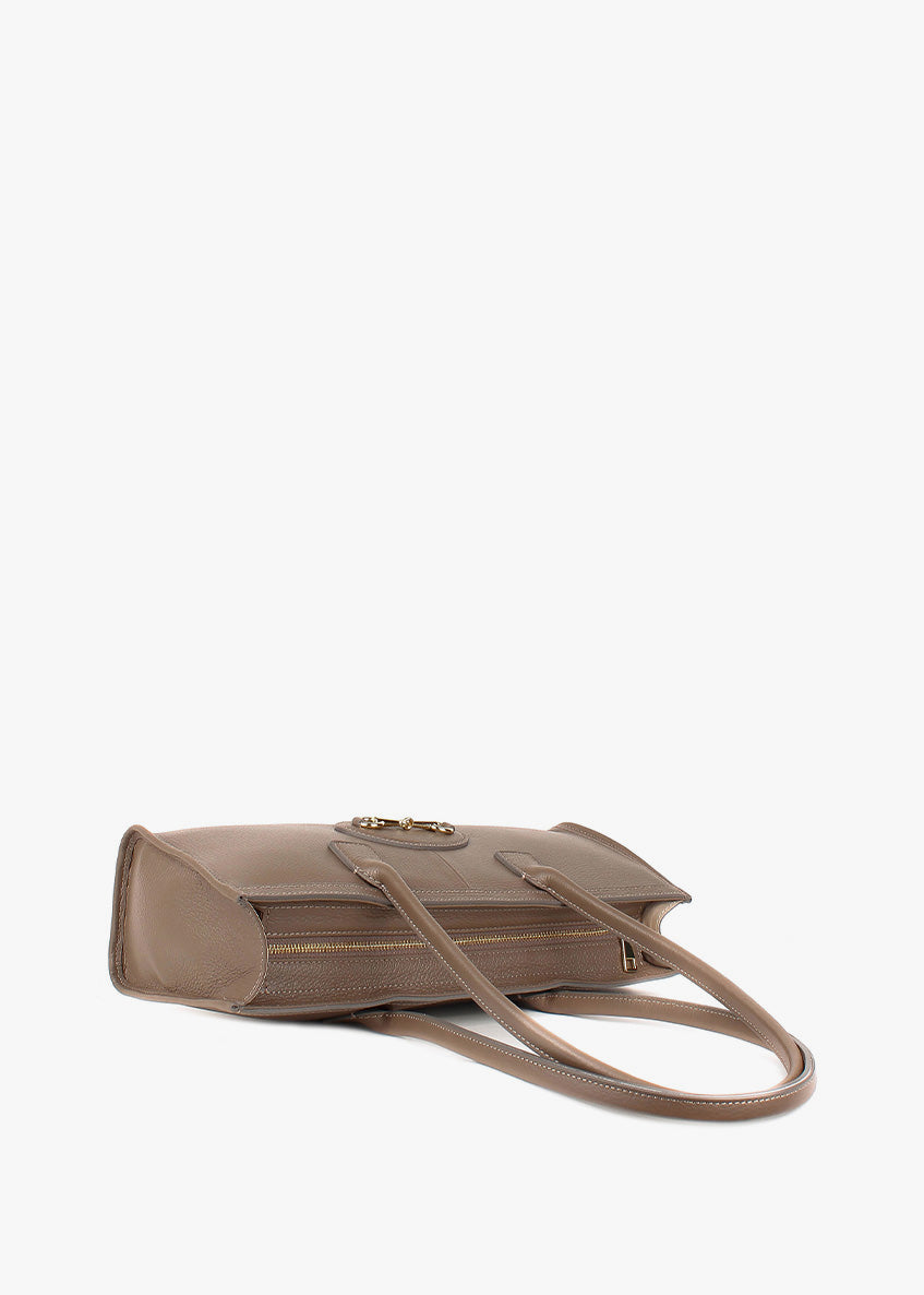 Bolso de mano de piel italiana Gris, Marrón 4088-104-32