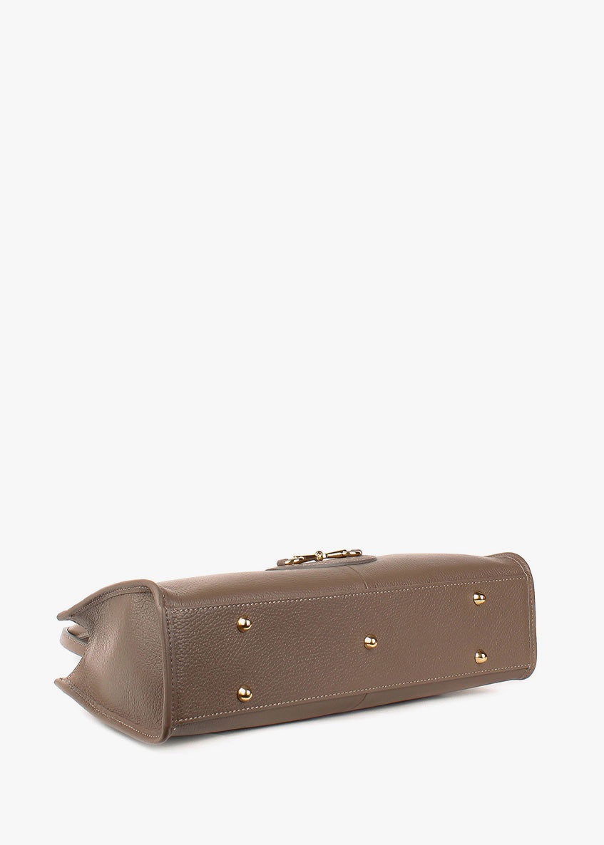 Bolso de mano de piel italiana Gris, Marrón 4088-104-32