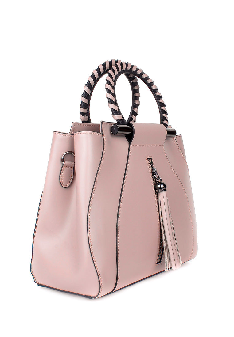 Bolso de mano de piel italiana Organo Beige