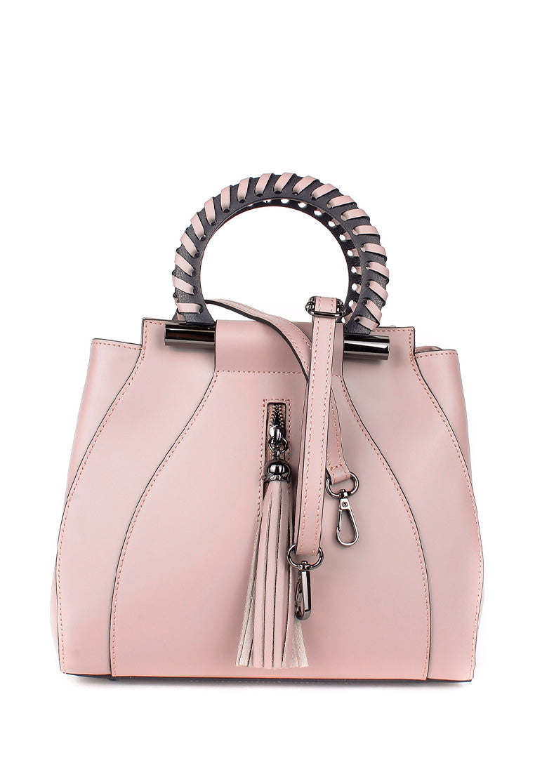 Bolso de mano de piel italiana Organo Beige