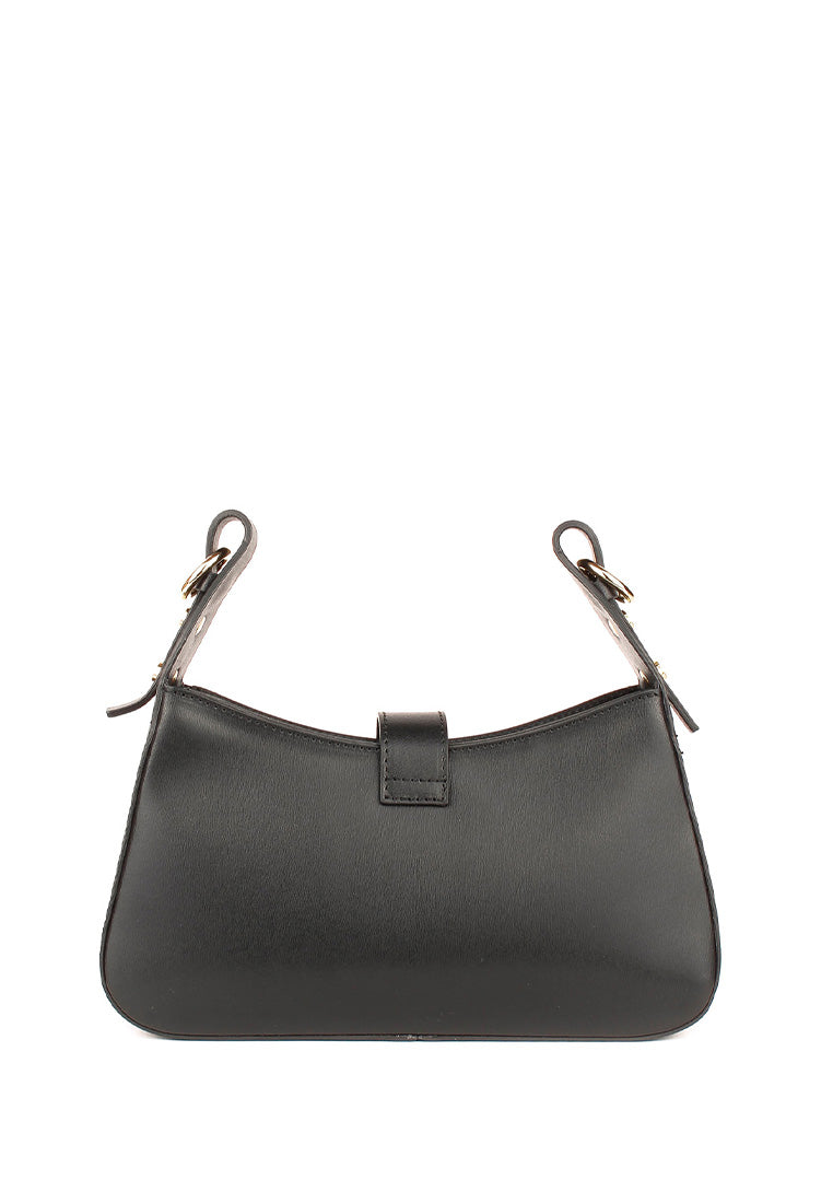 Bolso de hombro de piel italiana Negro 4455-05-33