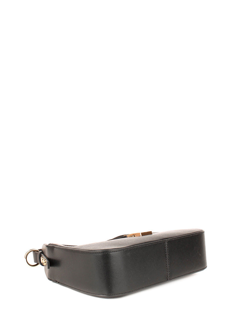 Bolso de hombro de piel italiana Negro 4455-05-33