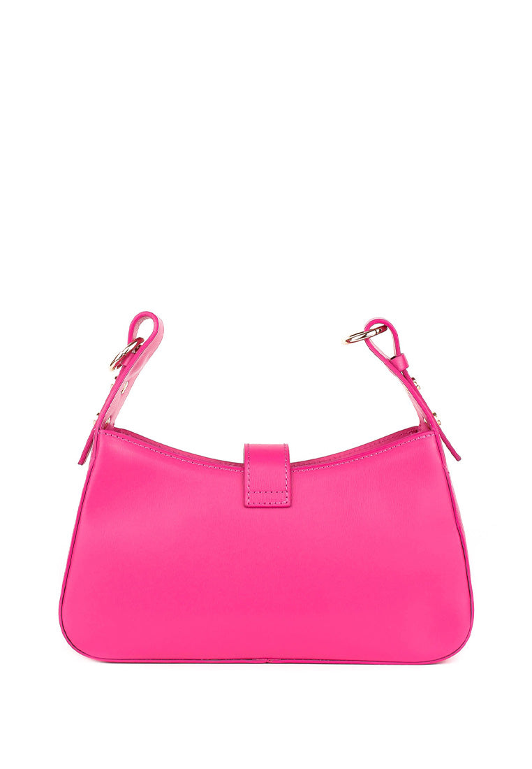 Bolso de hombro de piel italiana Rosa 4455-23-33