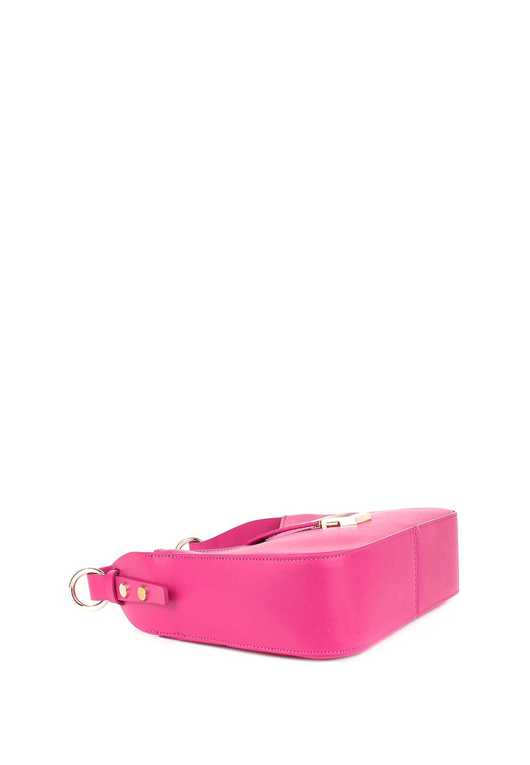 Bolso de hombro de piel italiana Rosa 4455-23-33