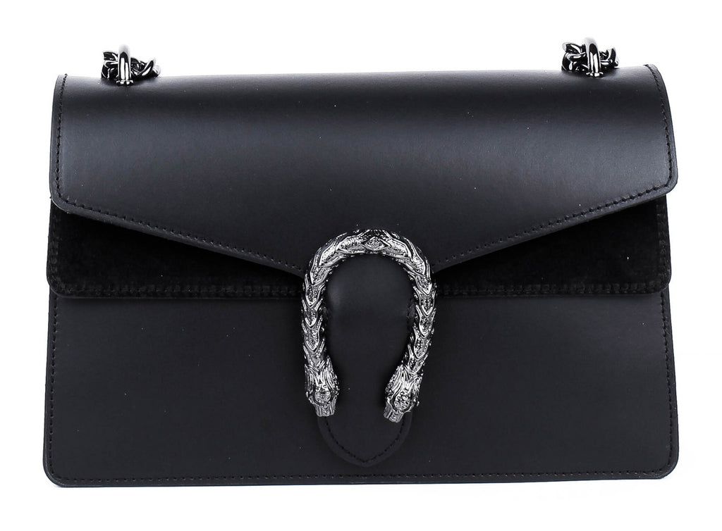 Bandolera de piel italiana Negro 9639-05-31