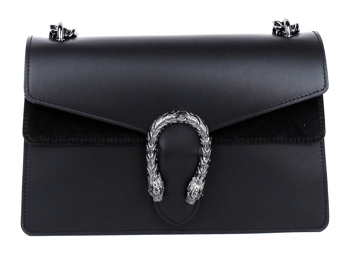 Bandolera de piel italiana Negro 9639-05-31