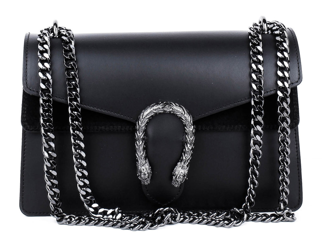 Bandolera de piel italiana Negro 9639-05-31