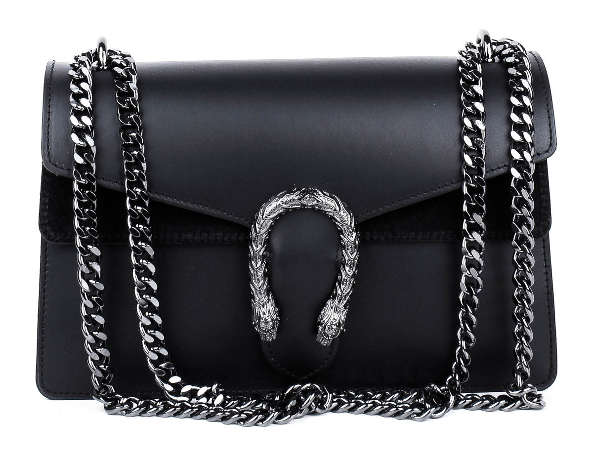 Bandolera de piel italiana Negro 9639-05-31