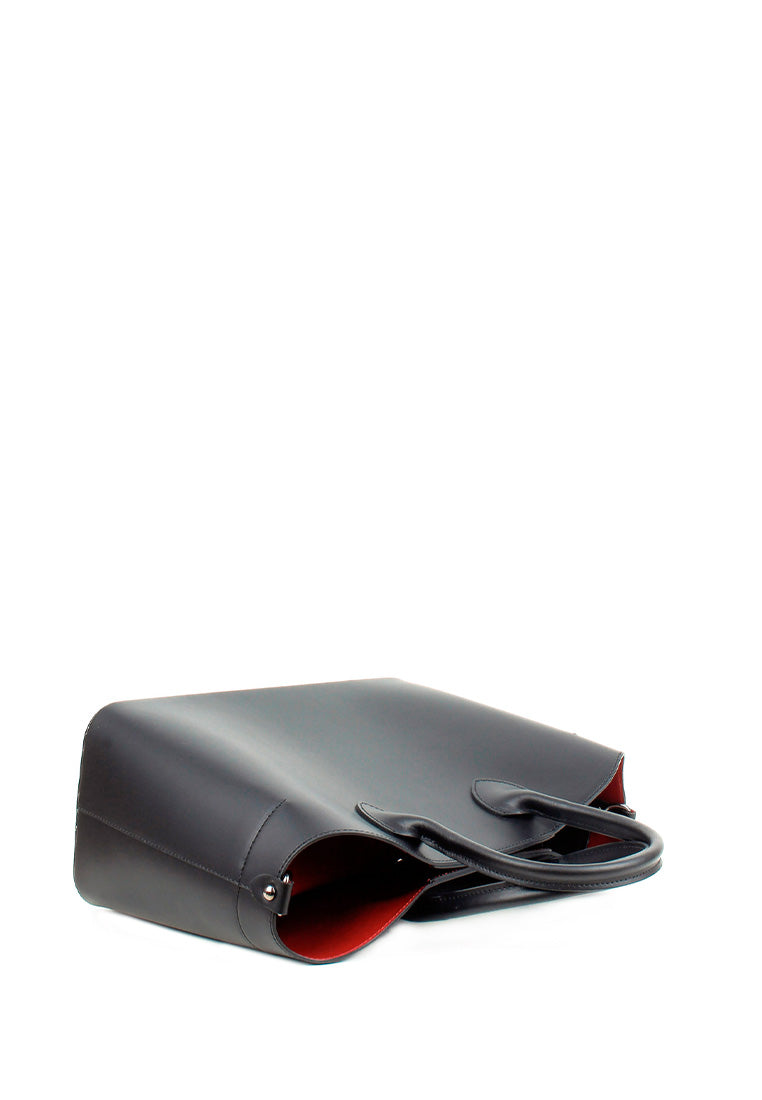 Bolso Tote de piel italiana Chopin Negro