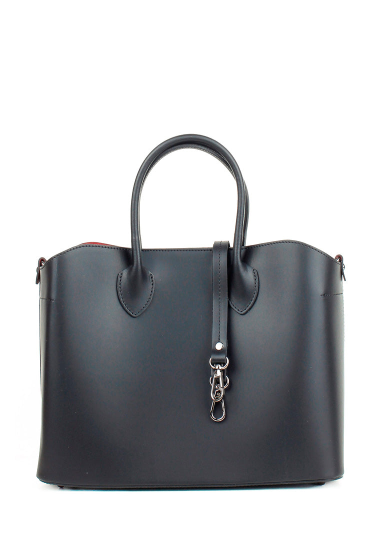 Bolso Tote de piel italiana Chopin Negro