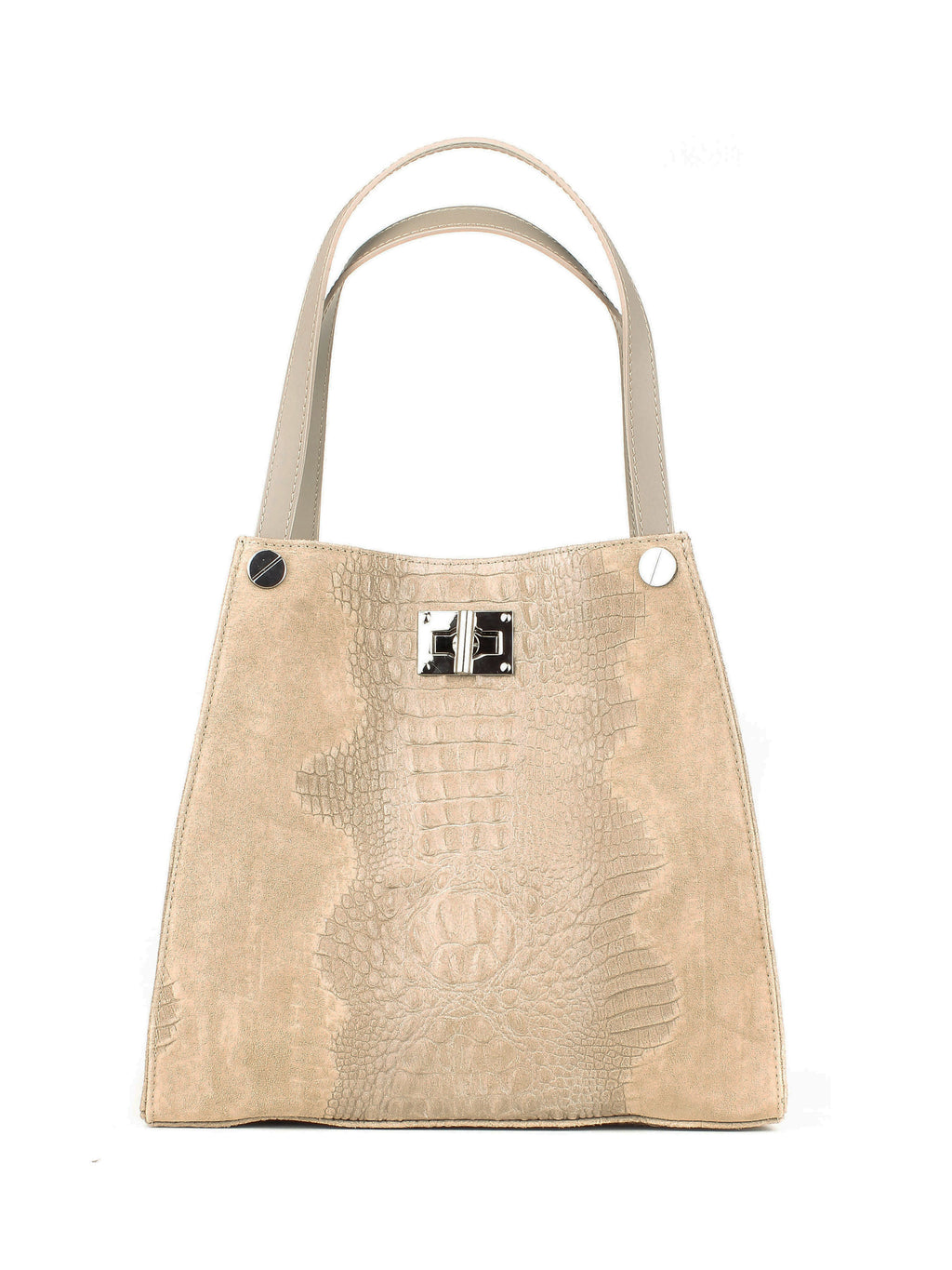 Shopper de piel italiana Beige 4004-11-36