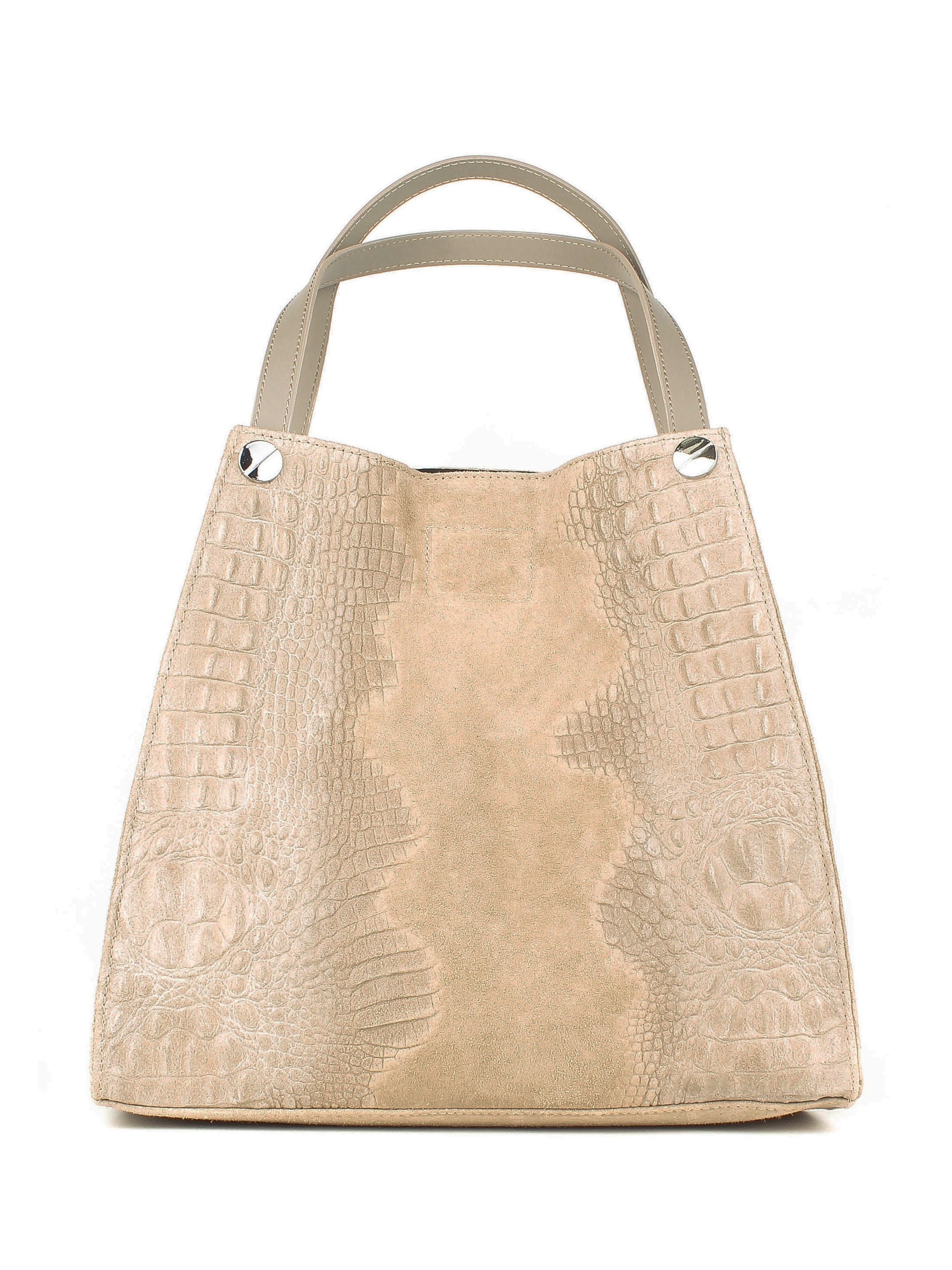 Shopper de piel italiana Beige 4004-11-36