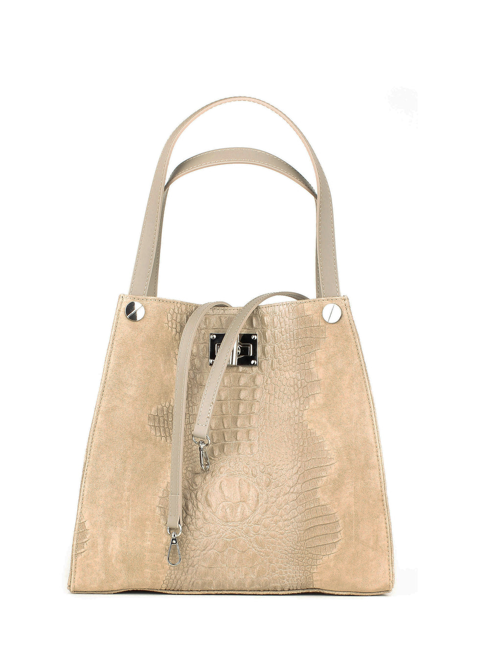 Shopper de piel italiana Beige 4004-11-36