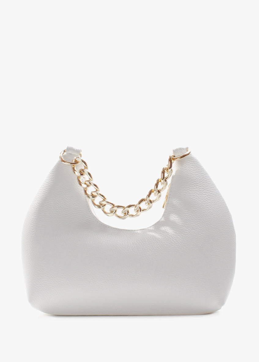 Bolso de hombro de piel italiana Blanco 3355-16-32