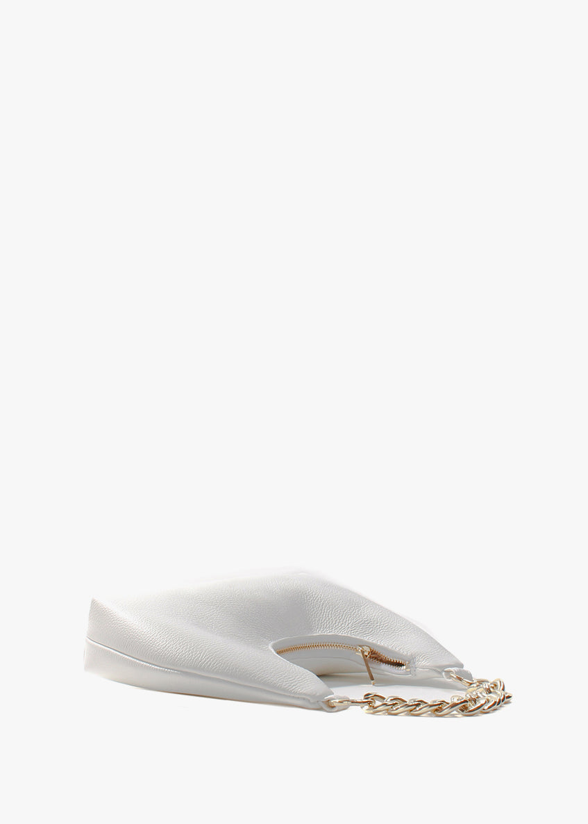 Bolso de hombro de piel italiana Blanco 3355-16-32