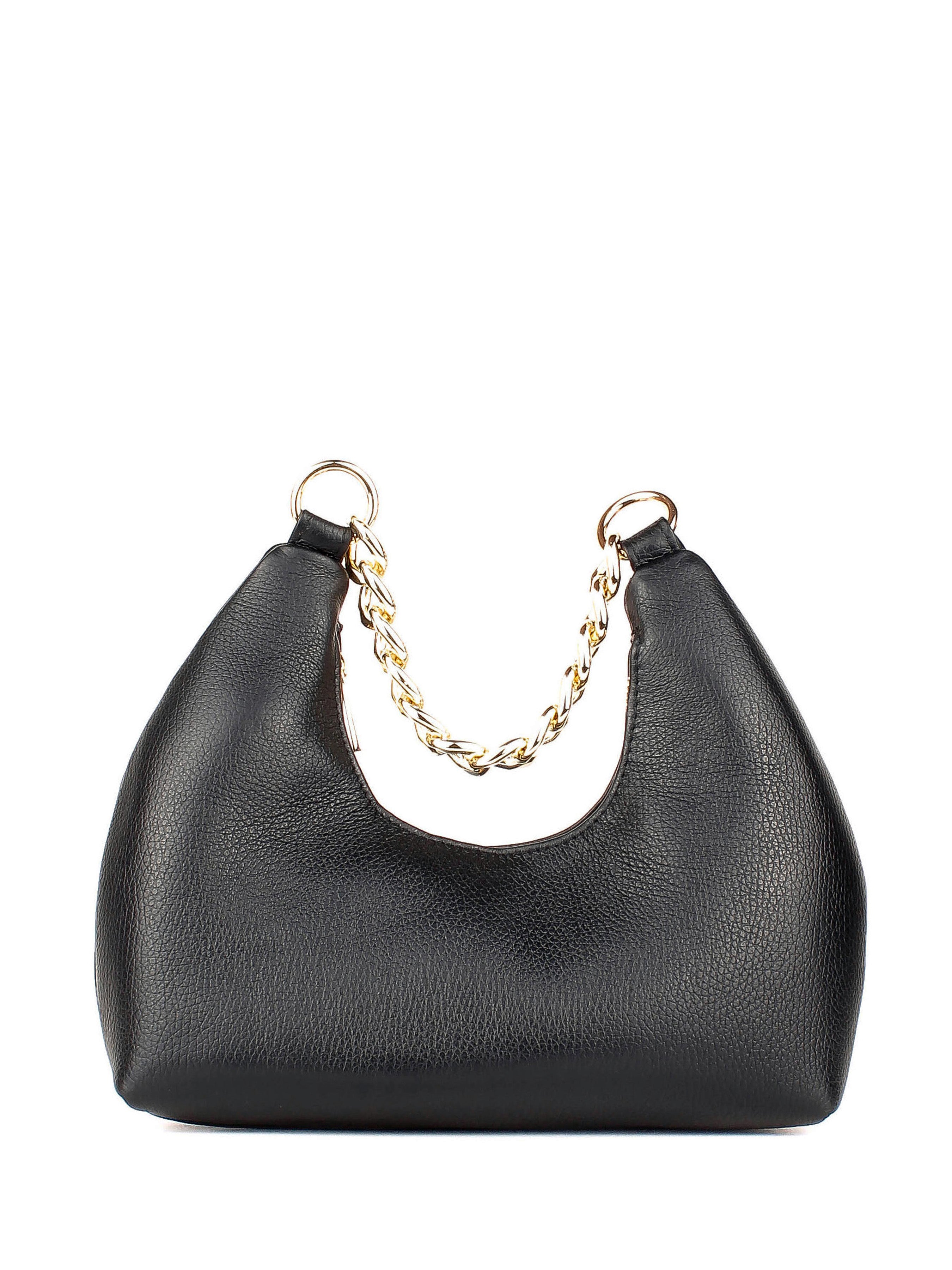 Bolso de hombro de piel italiana Negro 3355-05-32