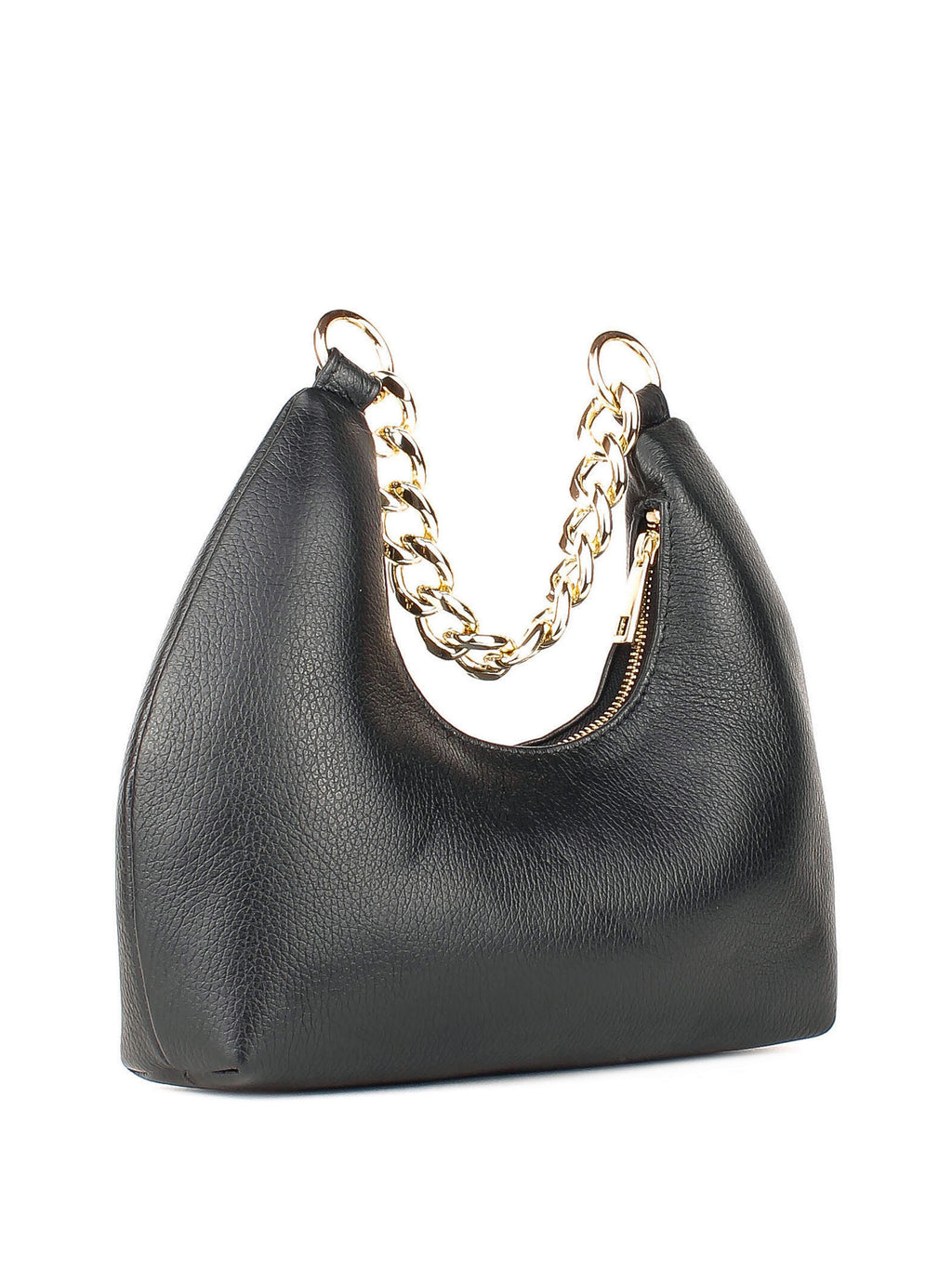 Bolso de hombro de piel italiana Negro 3355-05-32
