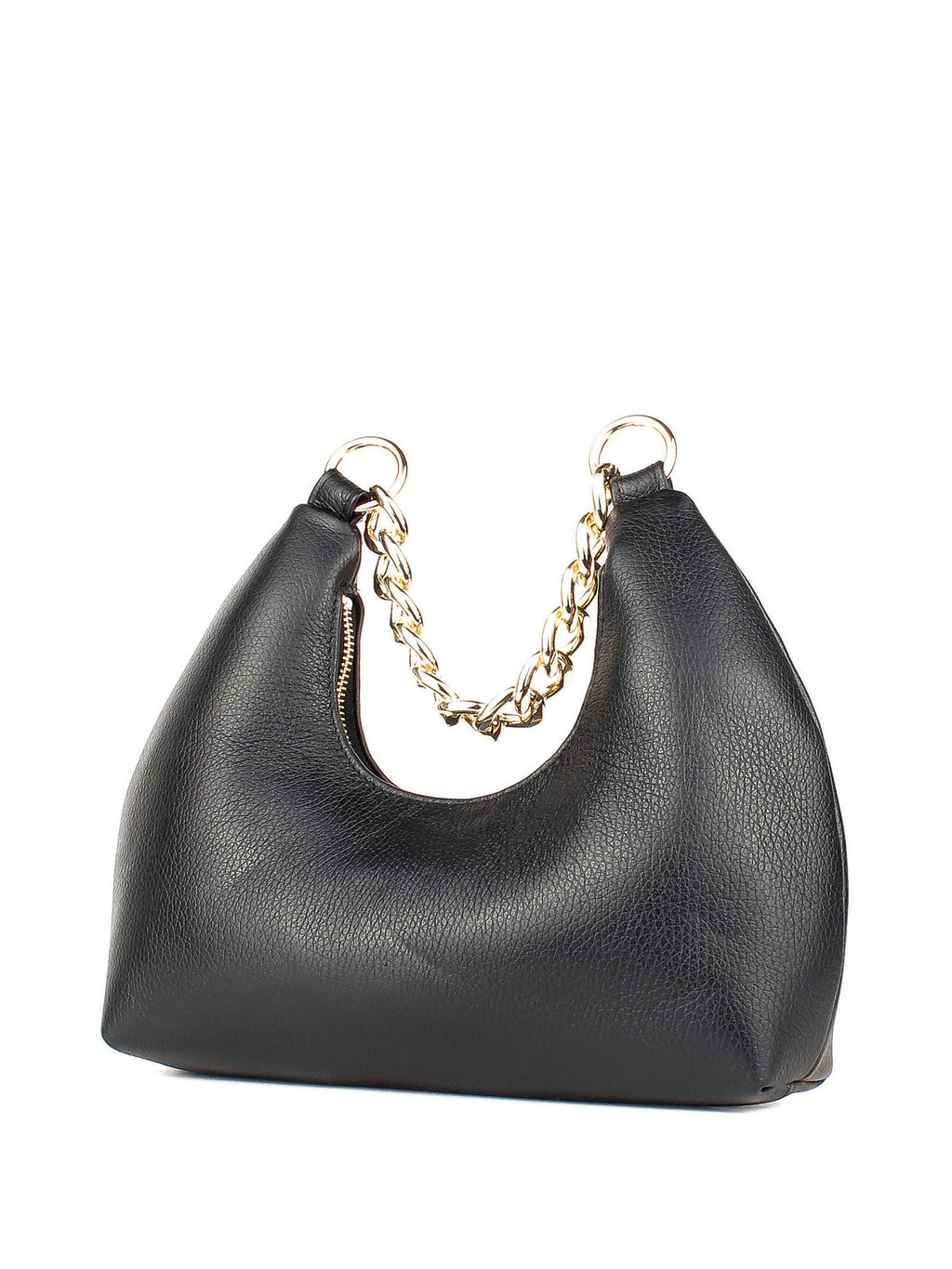 Bolso de hombro de piel italiana Negro 3355-05-32