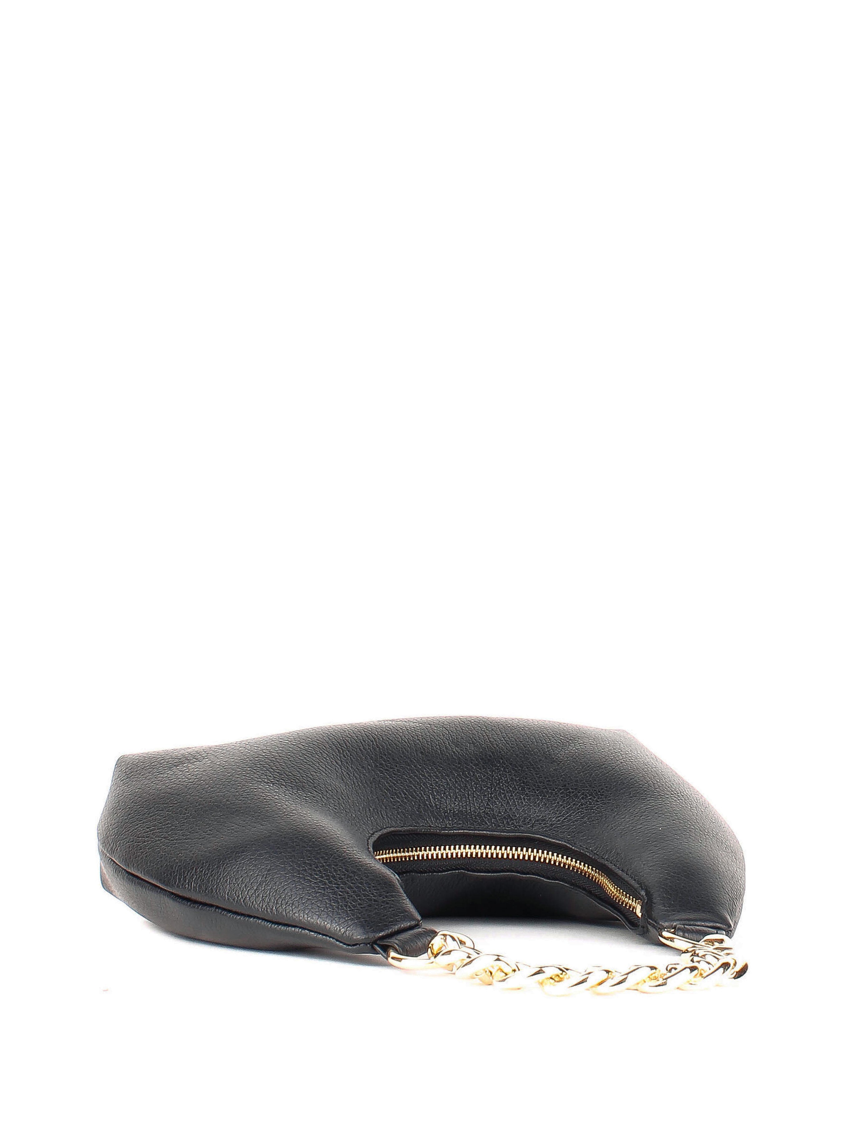 Bolso de hombro de piel italiana Negro 3355-05-32