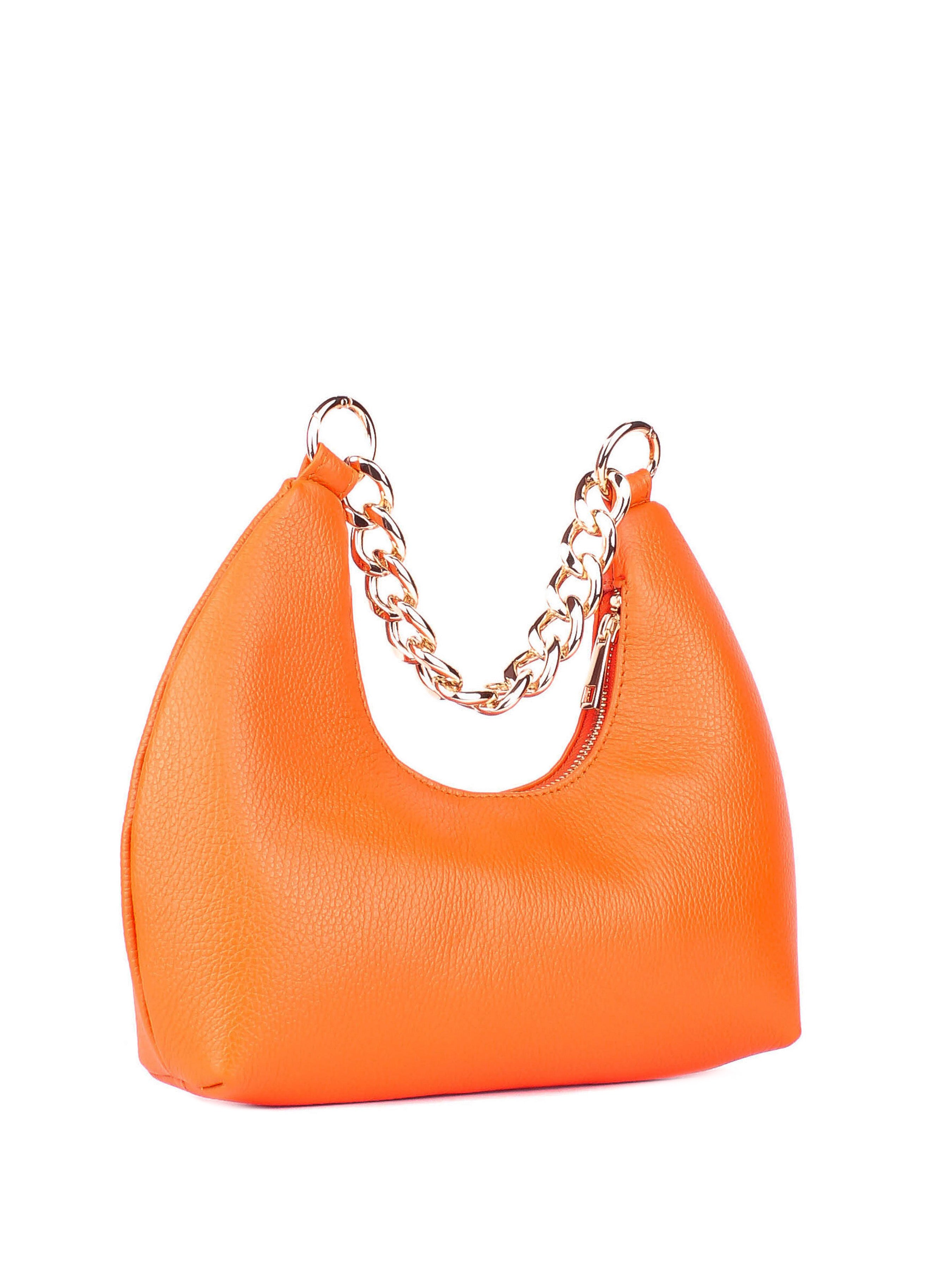 Bolso de hombro de piel italiana Amarillo 3355-19-32