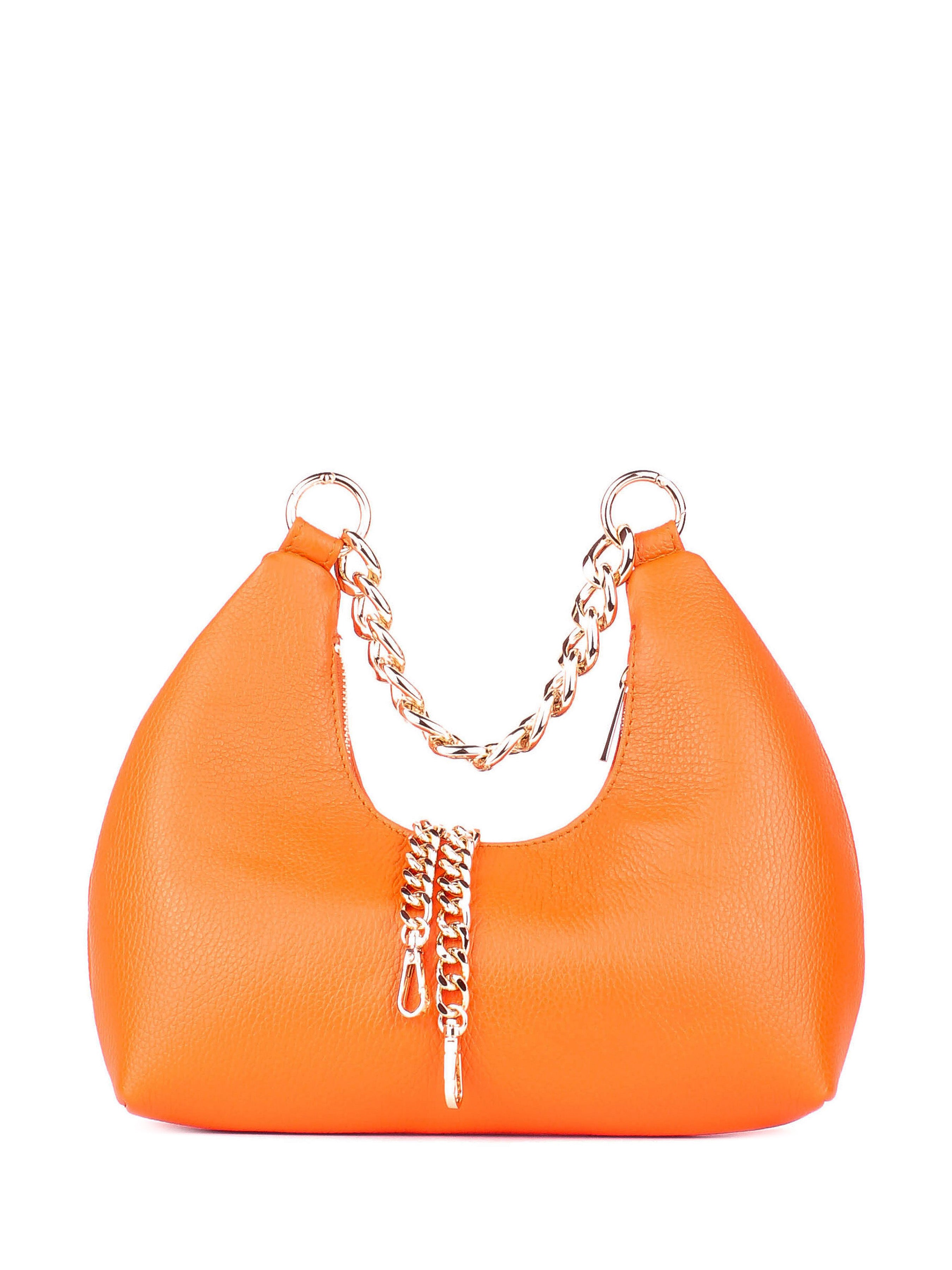 Bolso de hombro de piel italiana Amarillo 3355-19-32