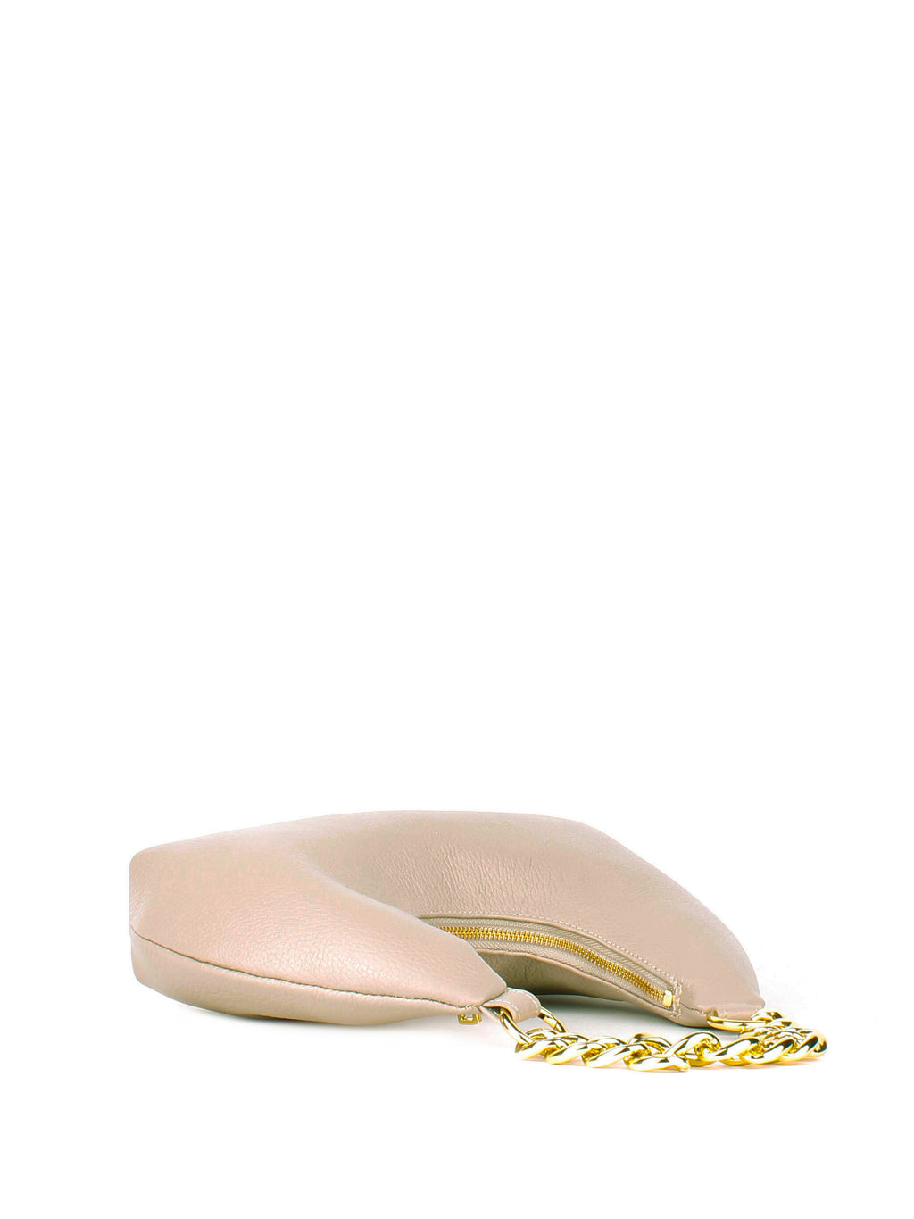 Bolso de hombro de piel italiana Beige 3355-11-32