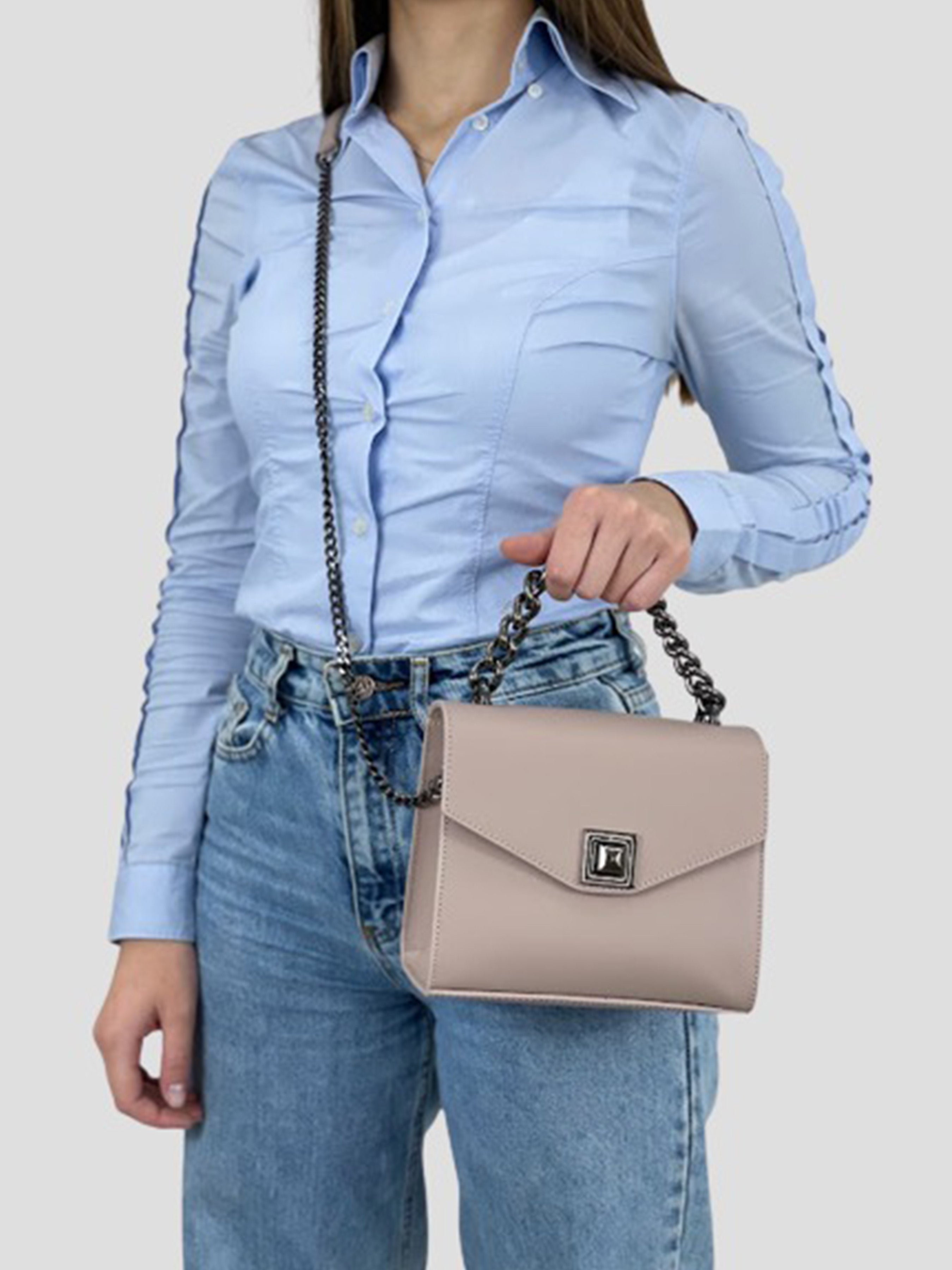 Bandolera de piel italiana Gris 5269-52-31